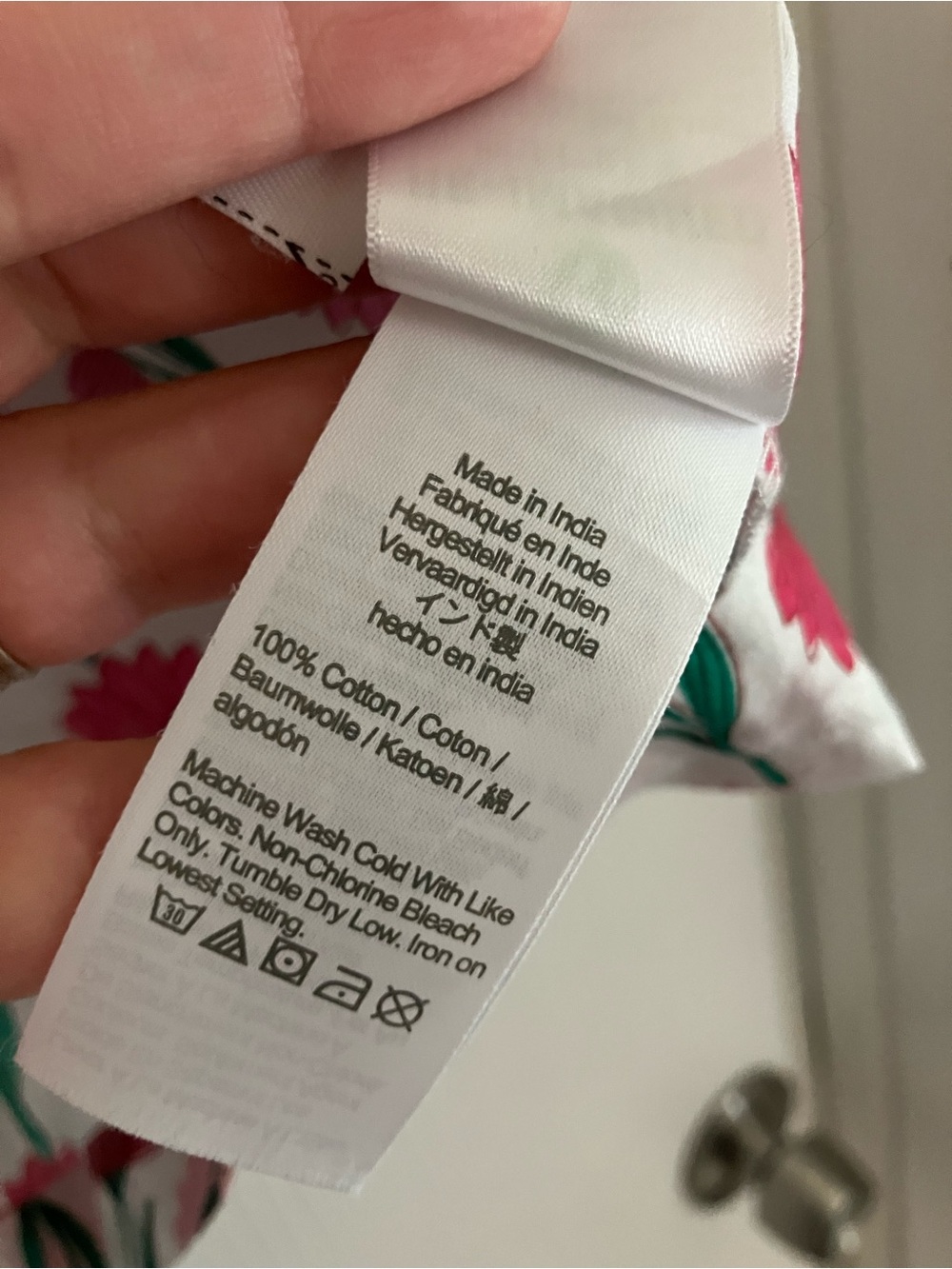 J. Crew White Blouse with Pink Red Floral Print - Picture 4 of 5